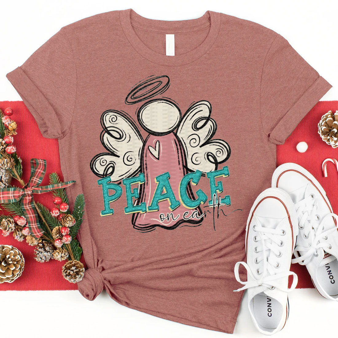 Peace On Earth Christian Christmas T-Shirt