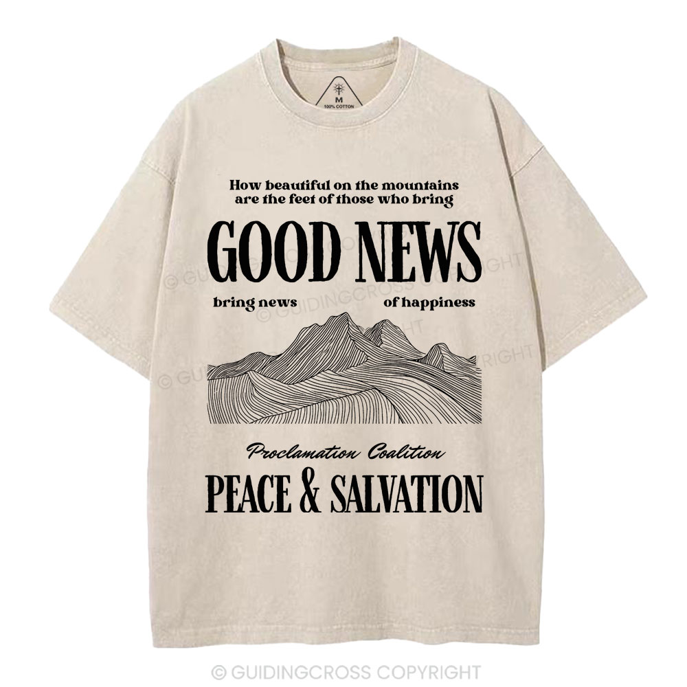 Peace & Salvation Christian Washed T-Shirt