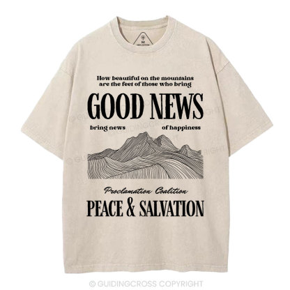 Peace & Salvation Christian Washed T-Shirt