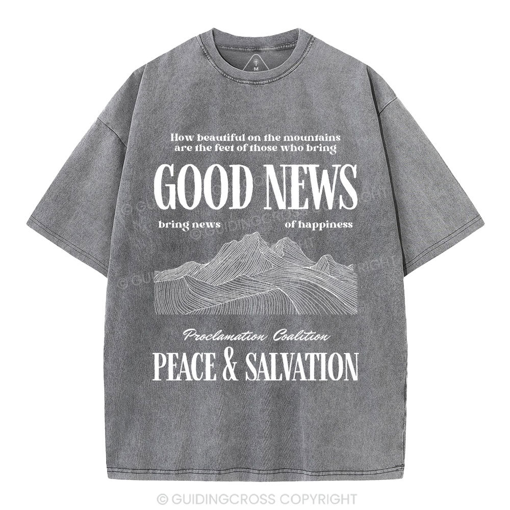 Peace & Salvation Christian Washed T-Shirt