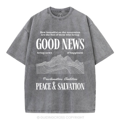 Peace & Salvation Christian Washed T-Shirt