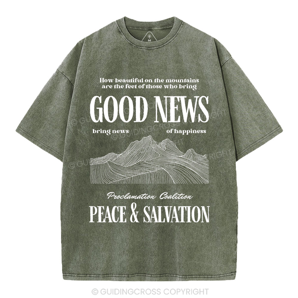Peace & Salvation Christian Washed T-Shirt