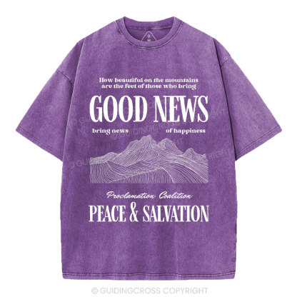 Peace & Salvation Christian Washed T-Shirt