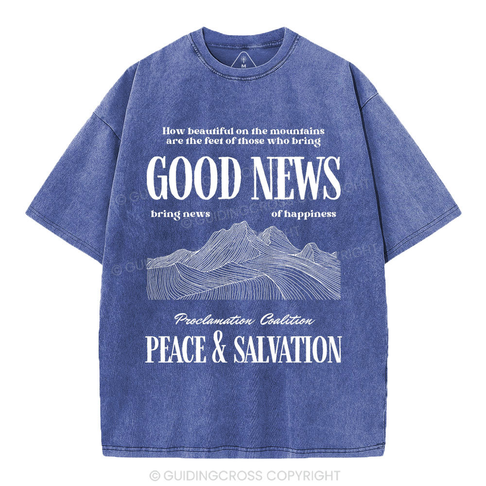 Peace & Salvation Christian Washed T-Shirt