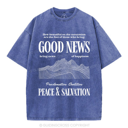 Peace & Salvation Christian Washed T-Shirt