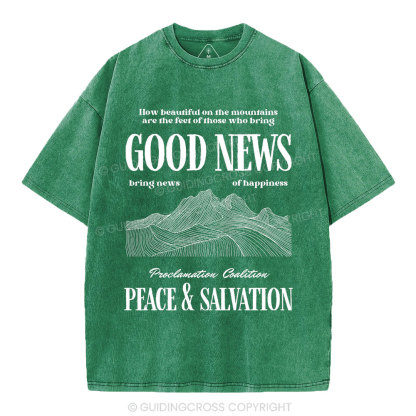 Peace & Salvation Christian Washed T-Shirt