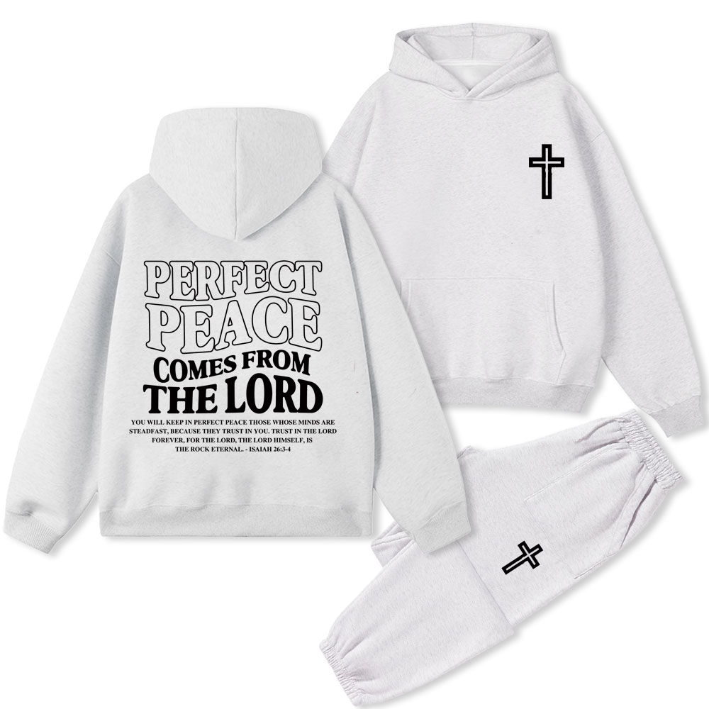 Perfect Peace Comes From The Lord Christian Premium Fleece Hoodie Set