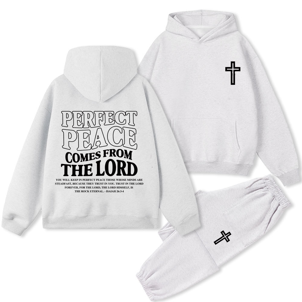 Perfect Peace Comes From The Lord Christian Premium Fleece Hoodie Set