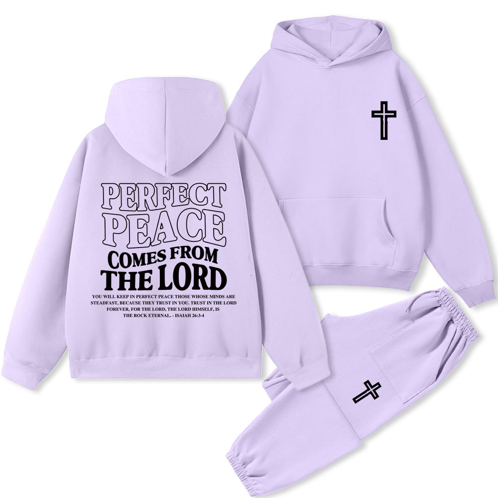 Perfect Peace Comes From The Lord Christian Premium Fleece Hoodie Set