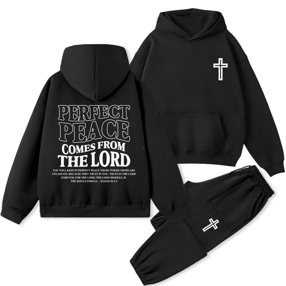 Perfect Peace Comes From The Lord Christian Premium Fleece Hoodie Set