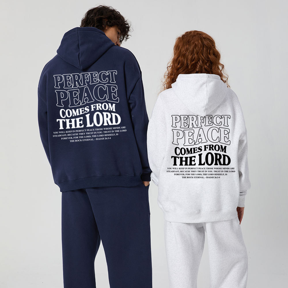 Perfect Peace Comes From The Lord Christian Premium Fleece Hoodie Set