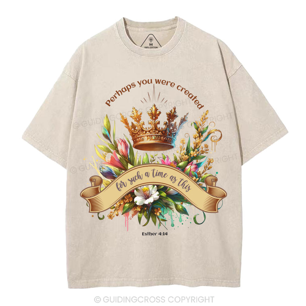 Perhaps You Were Created For Such A Time As This Christian Washed T-Shirt