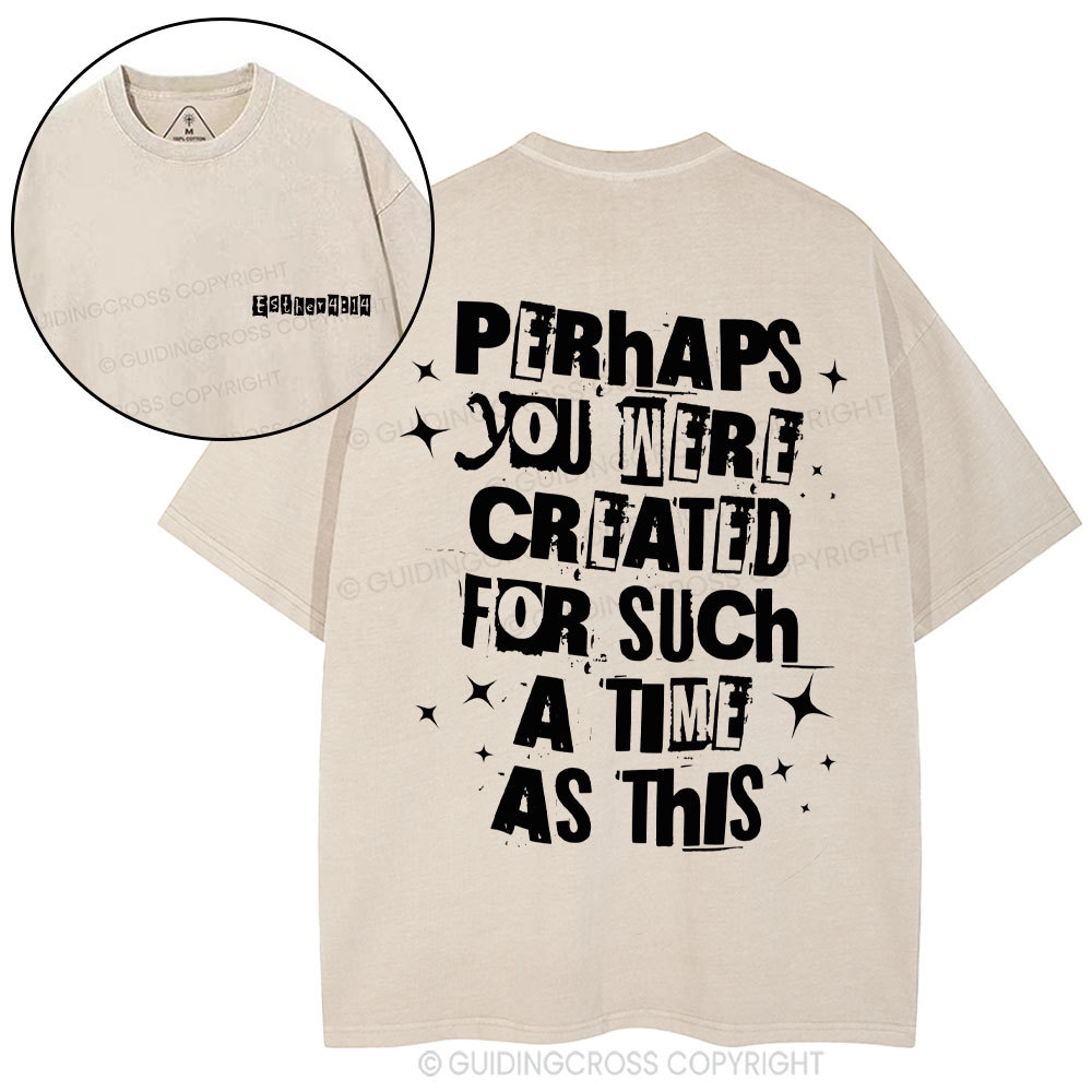 Perhaps You Were Created For Such A Time As This Christian Washed T-Shirt
