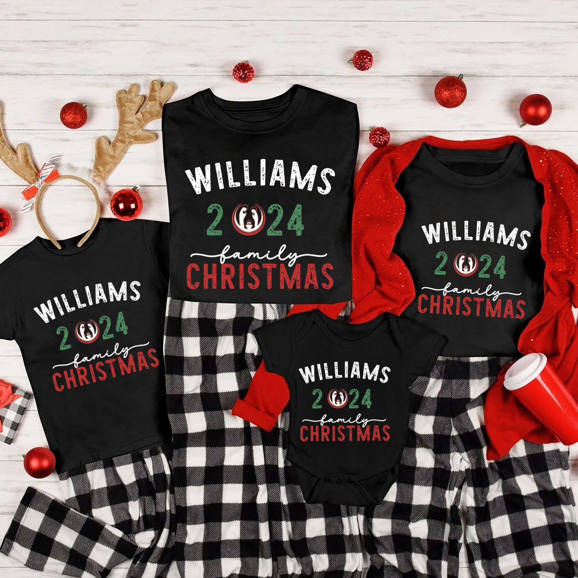 Personalized 2024 Family Christian Christmas Family Matching Shirts 