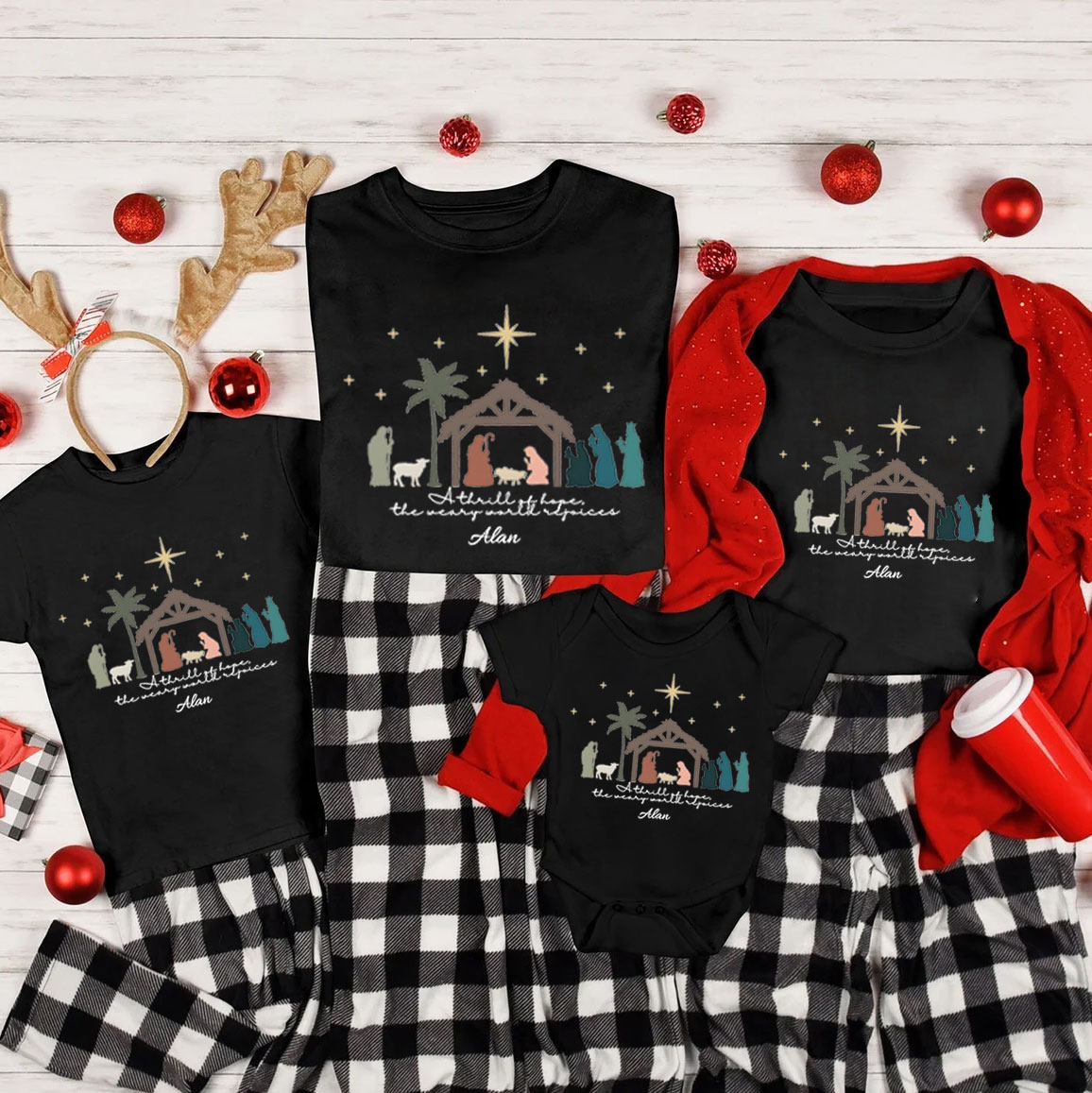 Personalized A Thril Of Hope Christmas Family Matching Shirts