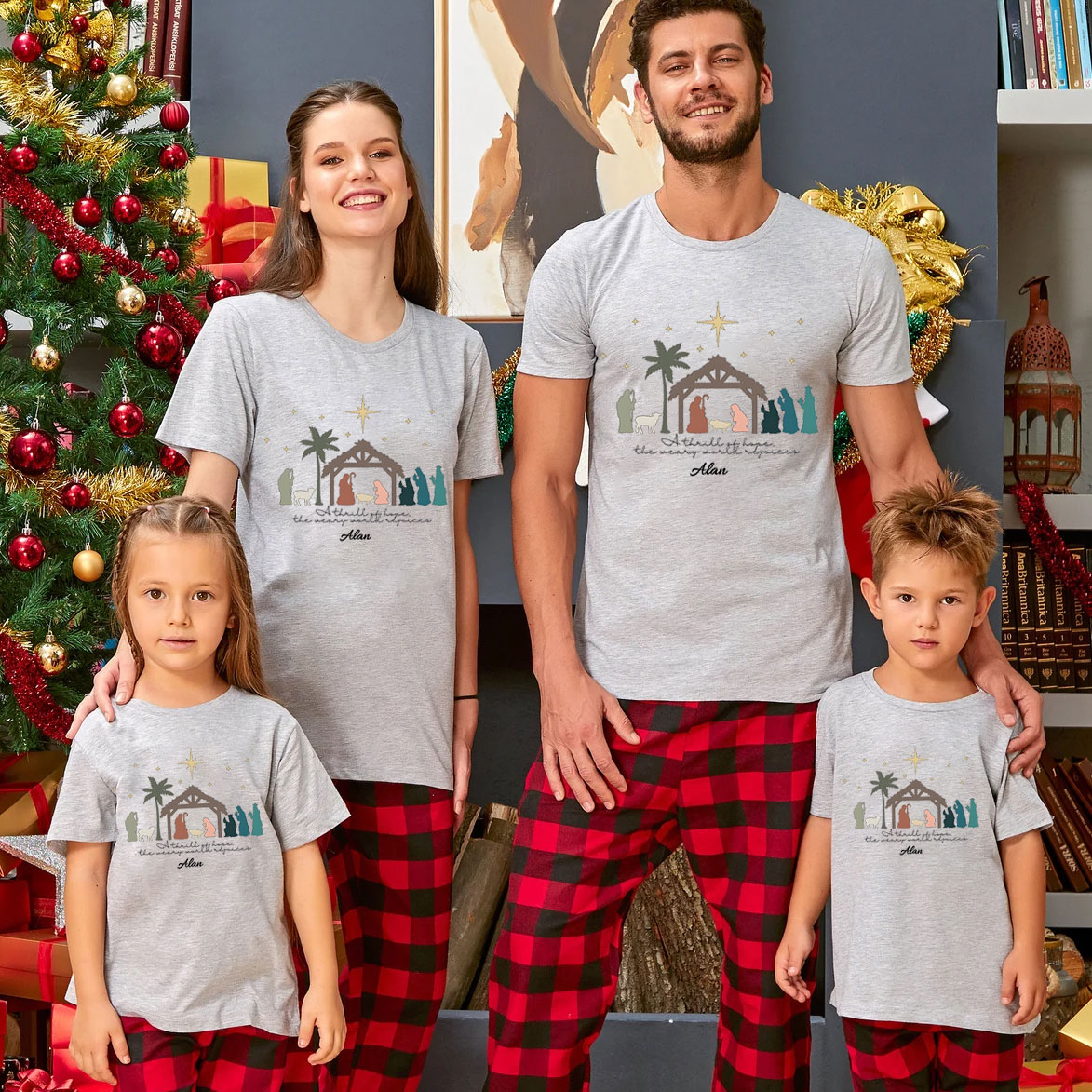 Personalized A Thril Of Hope Christmas Family Matching Shirts