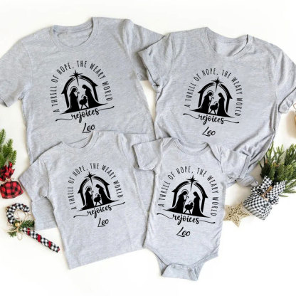 Personalized A Thrill Of Hope Christmas Family Matching Shirts