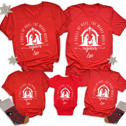 Personalized A Thrill Of Hope Christmas Family Matching Shirts