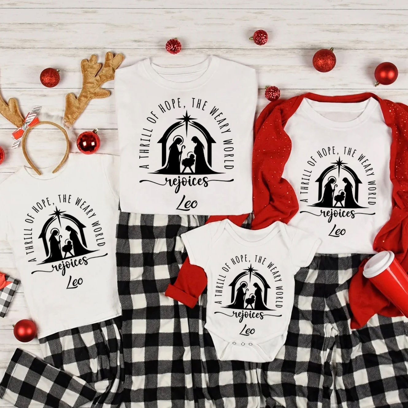 Personalized A Thrill Of Hope Christmas Family Matching Shirts
