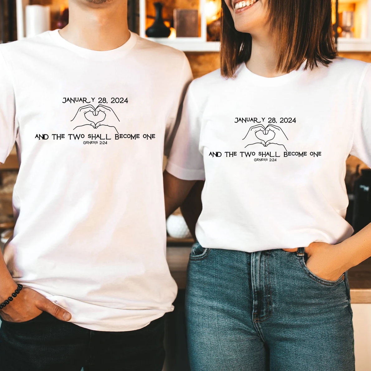 Personalized And The Two Shall Become One Christian T-Shirt
