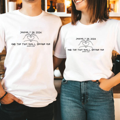 Personalized And The Two Shall Become One Christian T-Shirt
