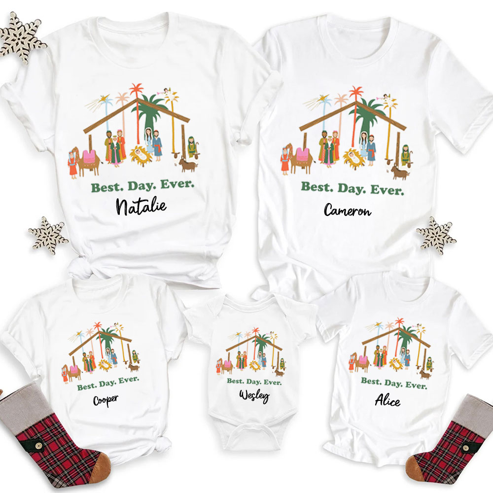 Personalized Best Day Ever Christmas Family Matching Shirts