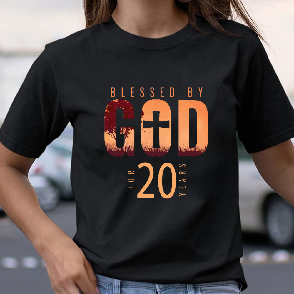 Personalized Blessed By God For 20 Years Christian T-Shirt