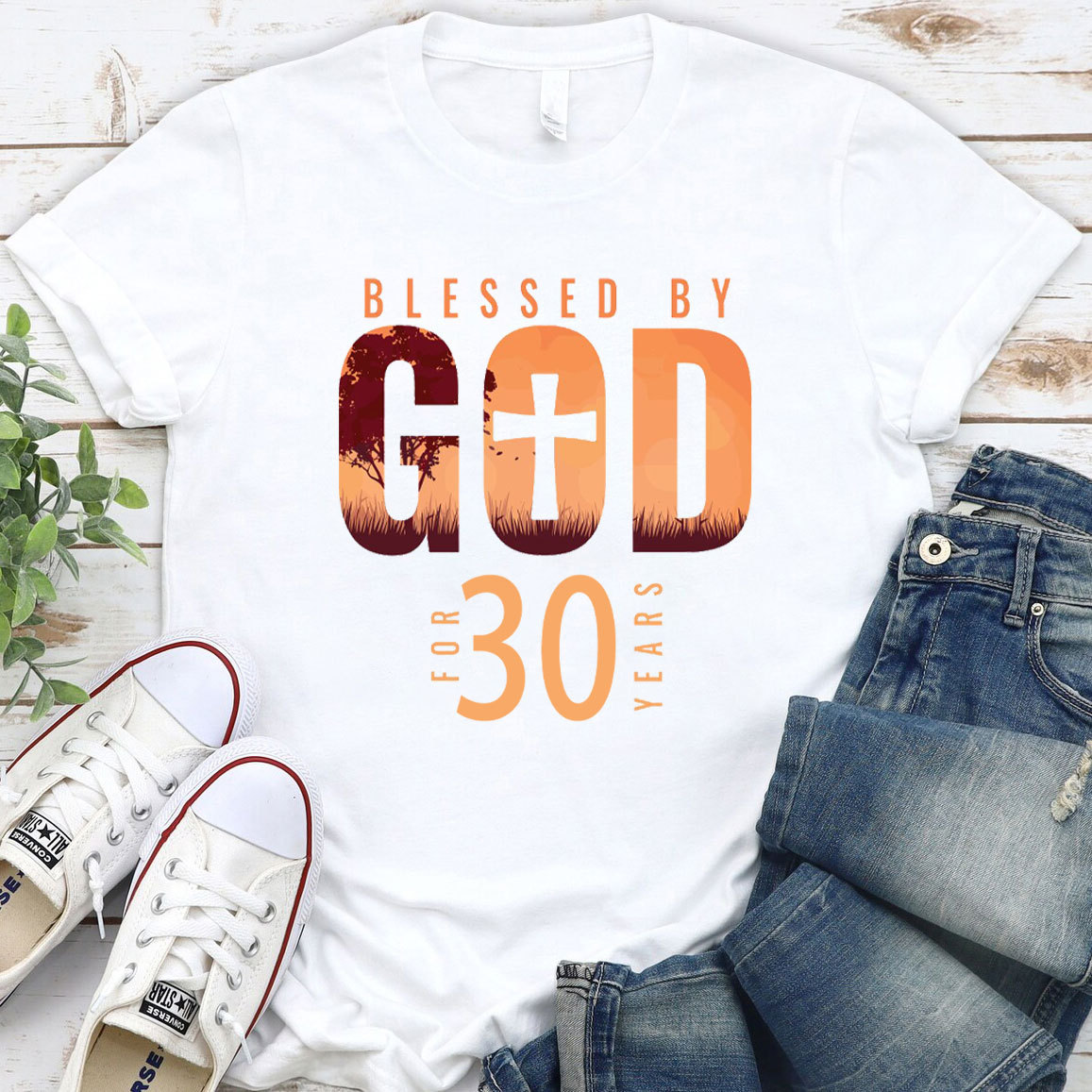 Personalized Blessed By God For 20 Years Christian T-Shirt