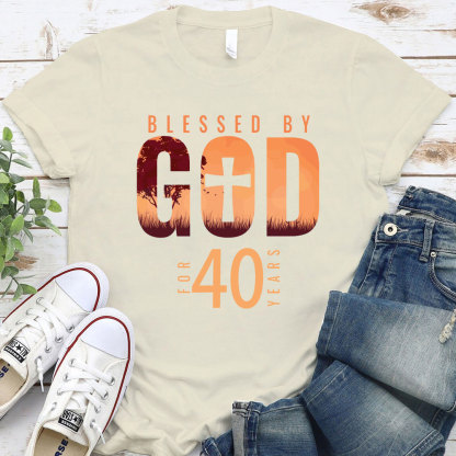 Personalized Blessed By God For 20 Years Christian T-Shirt