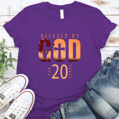 Personalized Blessed By God For 20 Years Christian T-Shirt