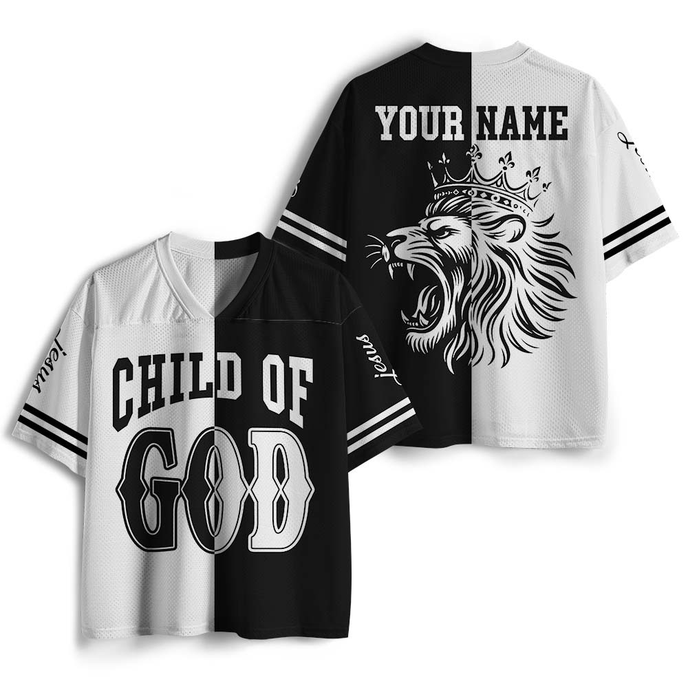 Personalized Child Of God Lion Christian Mesh Jersey