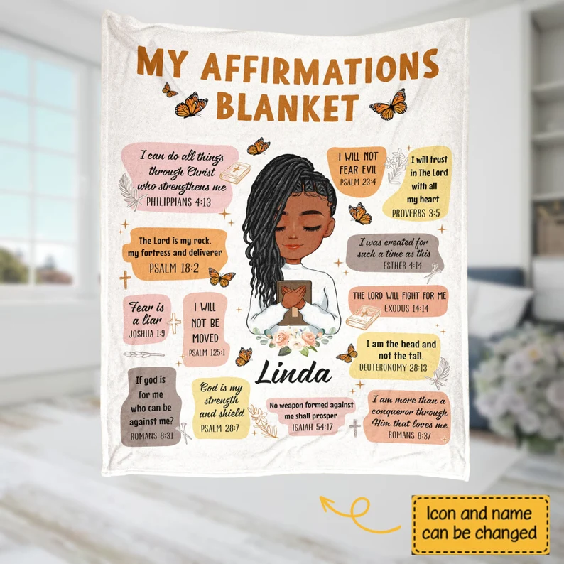 Personalized Christian Bible Verse Affirmations Christian Blanket