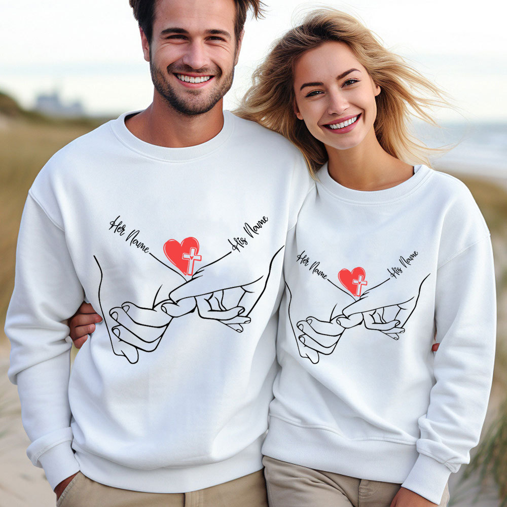 Personalized Name Christian Couple Sweatshirt