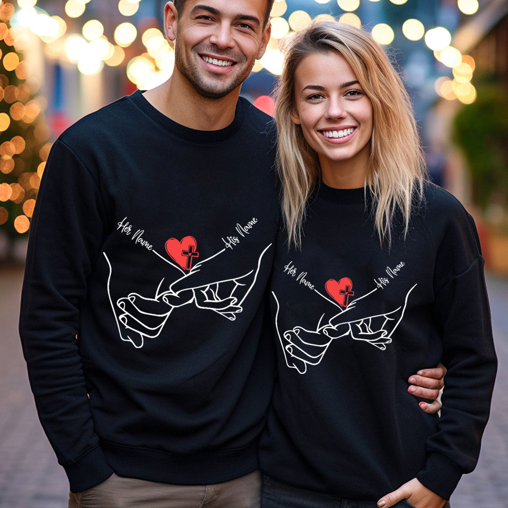 Personalized Name Christian Couple Sweatshirt