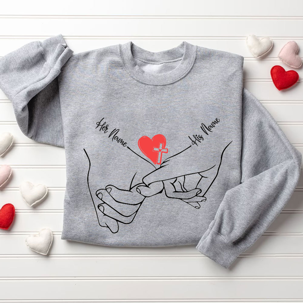 Personalized Name Christian Couple Sweatshirt