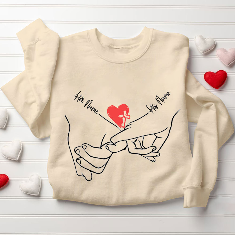 Personalized Name Christian Couple Sweatshirt