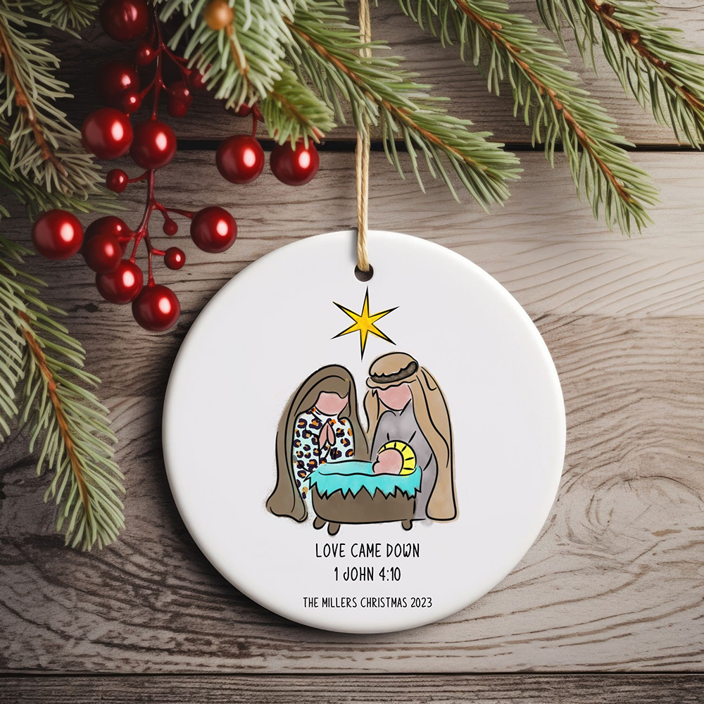 Personalized Christian Nativity Ornament