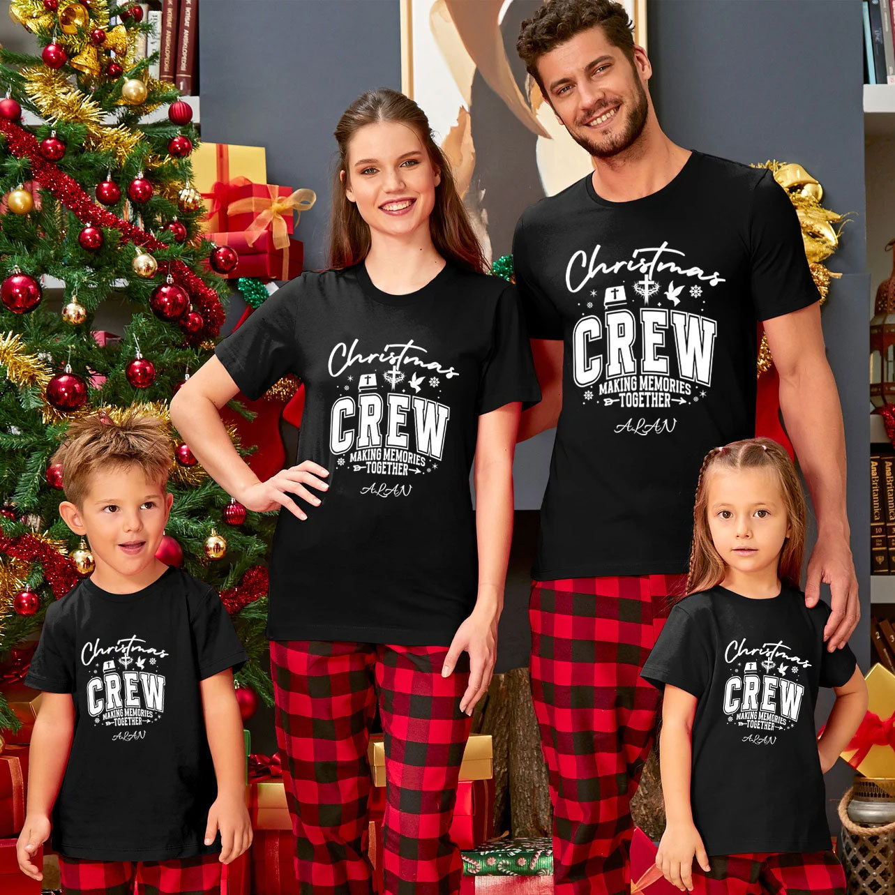 Personalized Christmas Crew Birth Christian Family Matching Shirts 