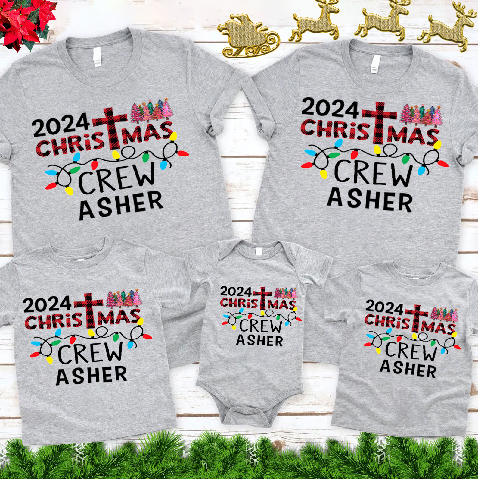 Personalized Christmas Crew Christian Family Matching Christmas Shirts Sale - GuidingCross