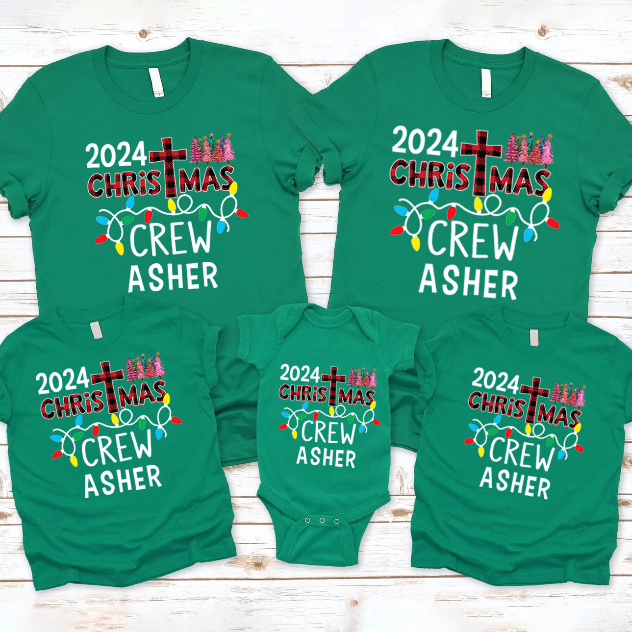 Personalized Christmas Crew Christian Family Matching Christmas Shirts