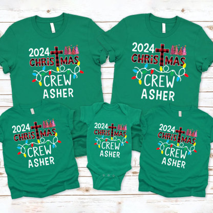 Personalized Christmas Crew Christian Family Matching Christmas Shirts