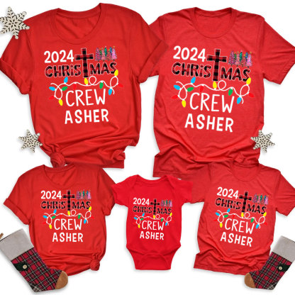 Personalized Christmas Crew Christian Family Matching Christmas Shirts