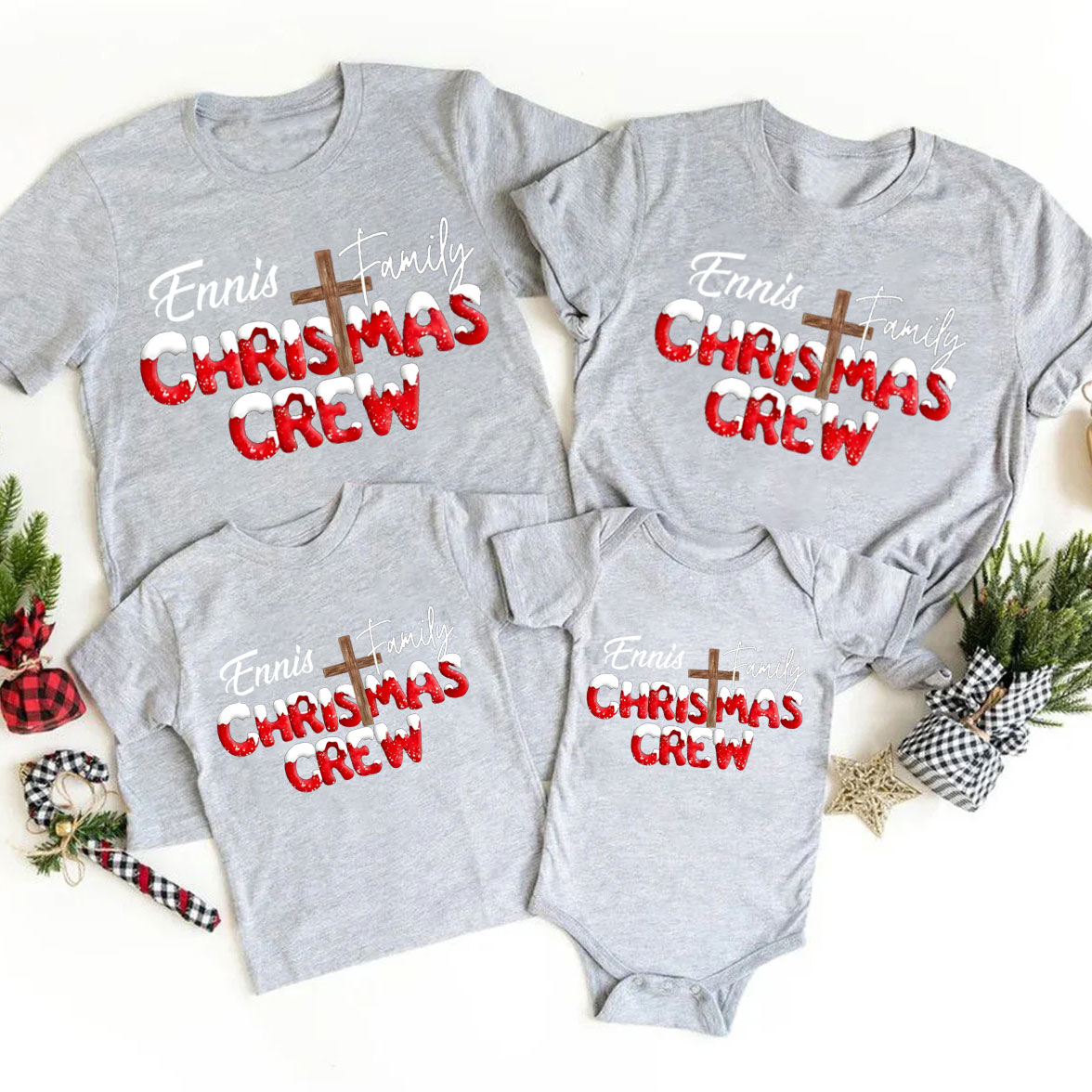 Personalized Christmas Crew Christmas Family Matching Shirts