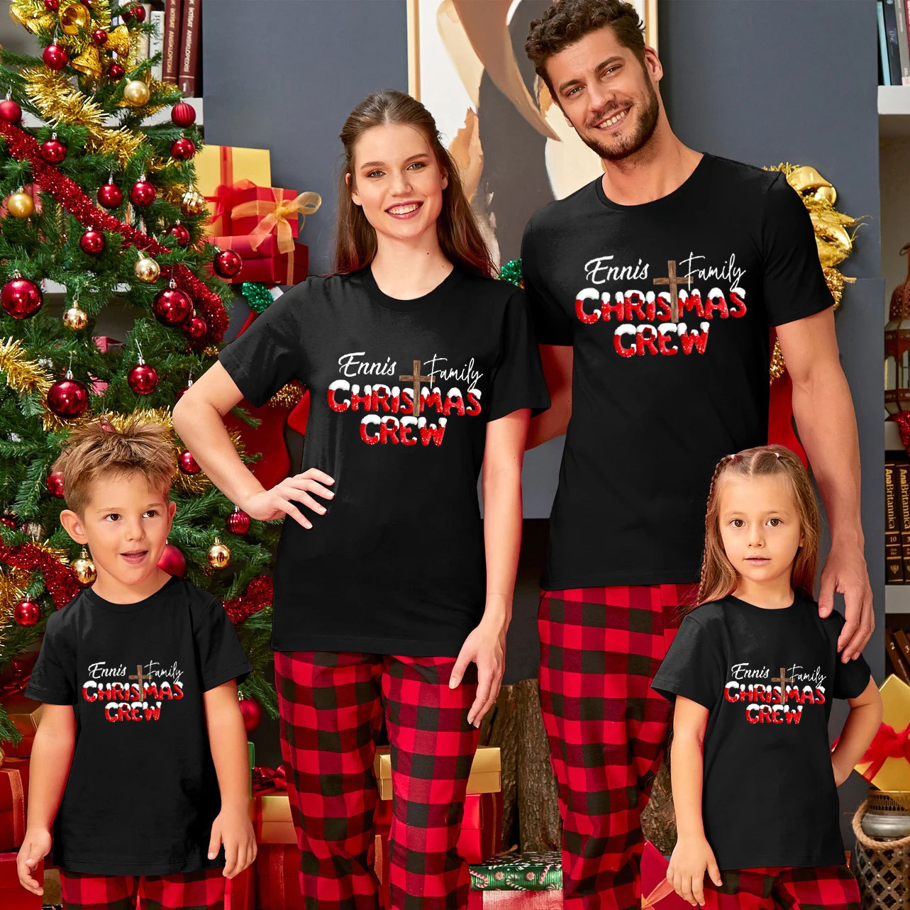 Personalized Christmas Crew Christmas Family Matching Shirts