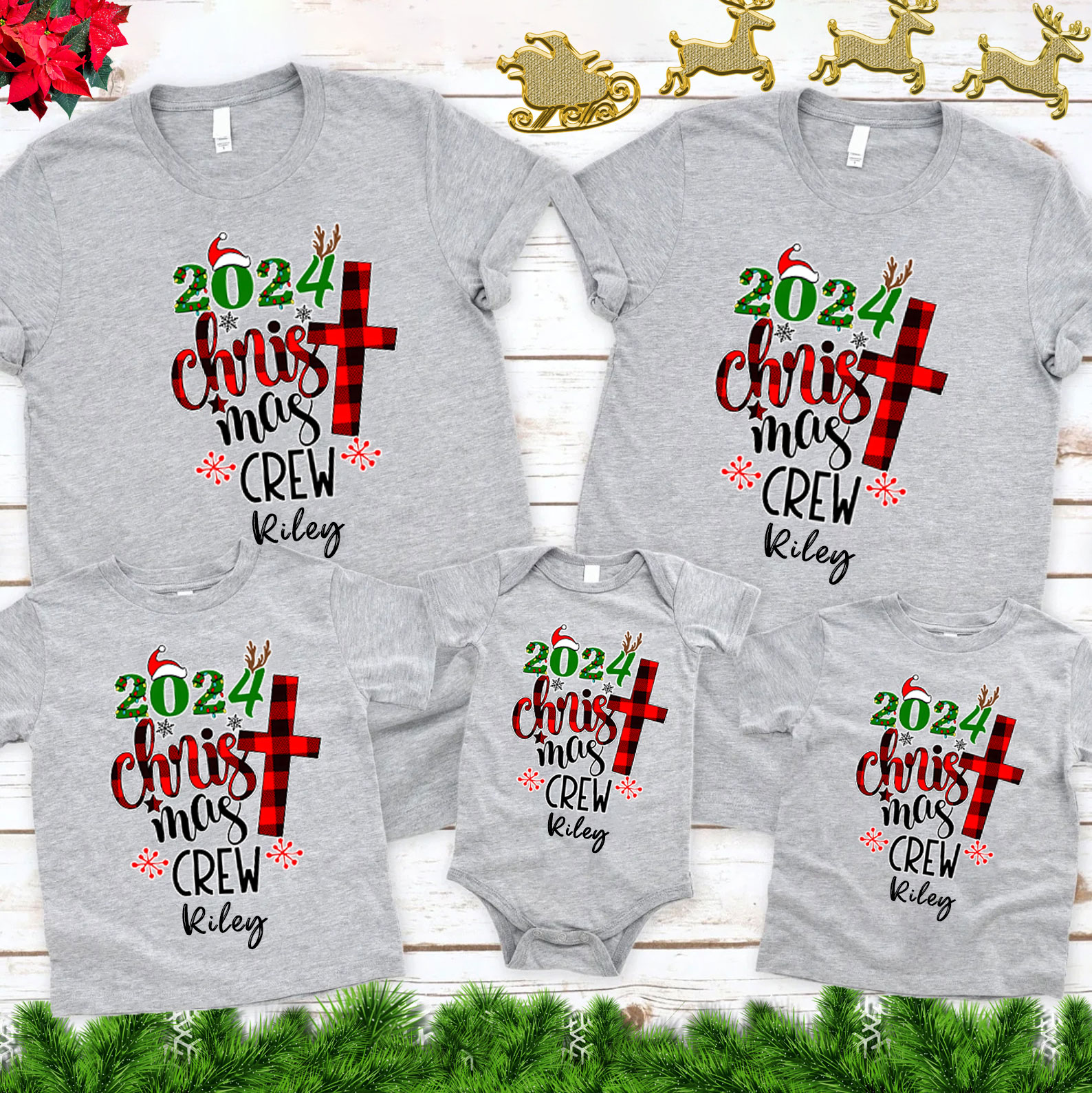 Personalized Christmas Crew Family Matching Shirts