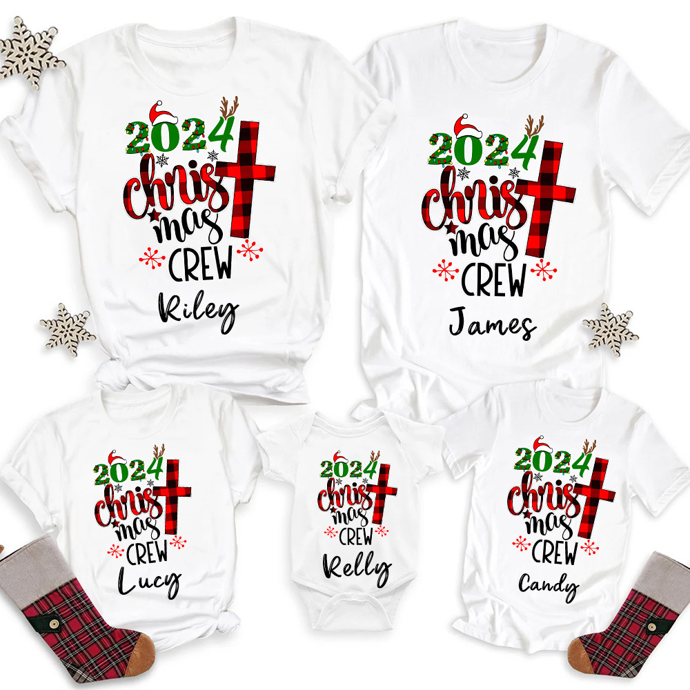 Personalized Christmas Crew Family Matching Shirts Sale - GuidingCross