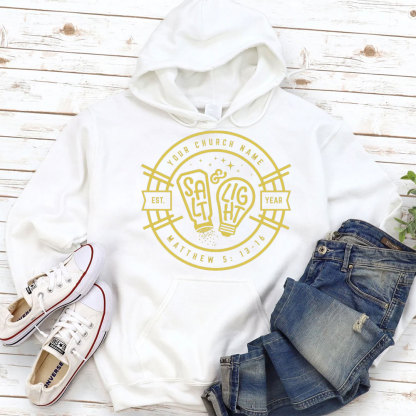 Personalized Church Name And Year Salt & Light Matthew 5:13 Christian Hoodie