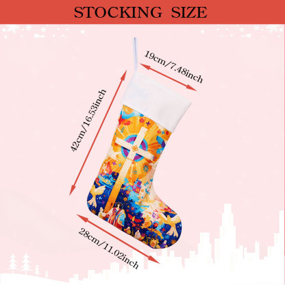 Personalized Cross Christian Christmas Stocking