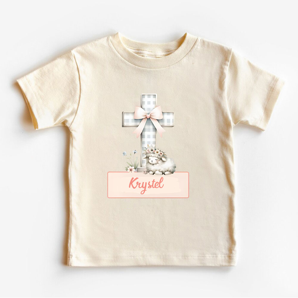 Personalized Cross Sheep Christian Kid T-Shirt