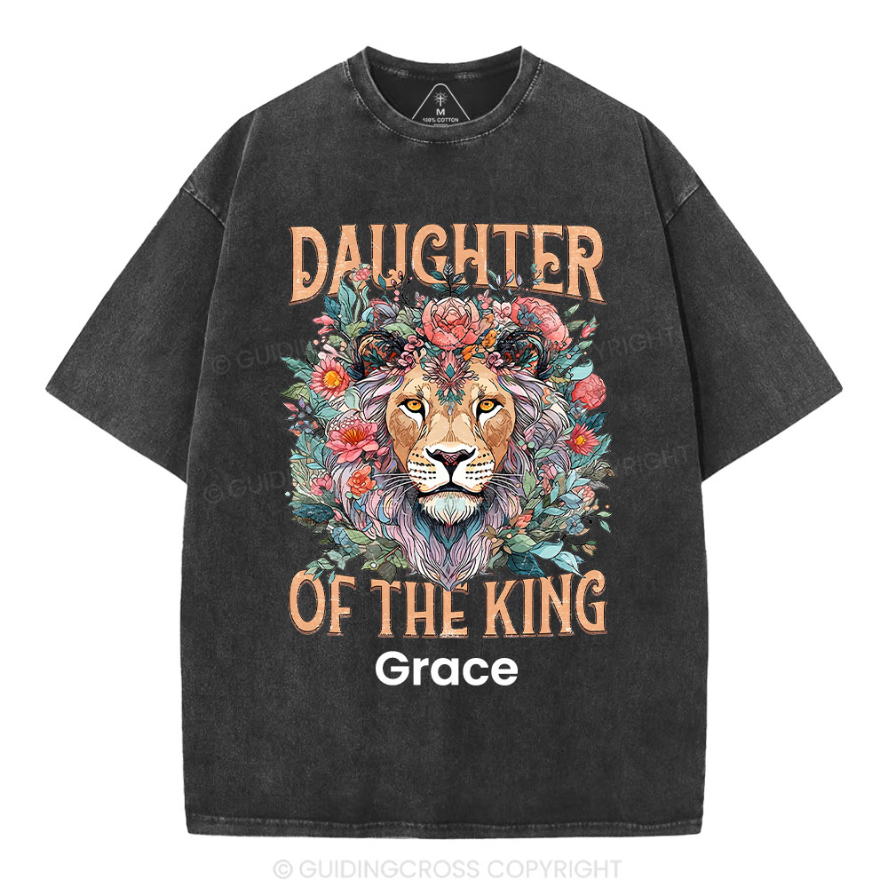 Personalized Daughter Of The King Christian Washed T-Shirt